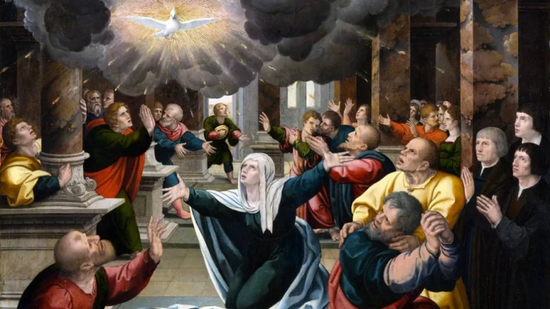 El Espíritu Santo viene como lenguas de fuego y viento recio